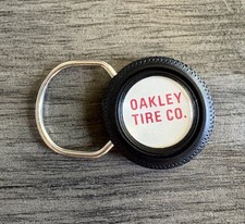 Vintage Oakley Tire Co Terrell Texas TX Promo Tire Keychain Advertising Key Fob picture