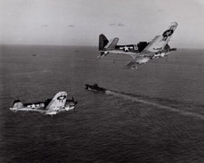 SBD Dauntless Dive Bombers coming in for landing on carrier WWII 8x10 Photo 7b picture