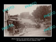 OLD 8x6 HISTORIC PHOTO OF ALMENA KANSAS VIEW OF THE MAIN St & STORES c1890 picture