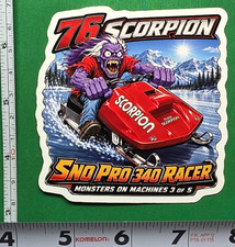 1976 Scorpion Sno Pro 340 Racer Snowmobile 9x9cm Durable Die-Cut Vinyl Sticker picture