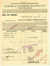 1907 Alabama & Vicksburg Railway Southern Coffey Co Birmingham Mississippi picture