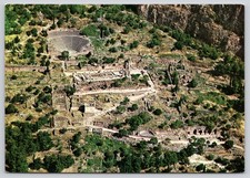 Delphi Temple of Apollo Aerial Panoramic Ruins Greece Postcard picture