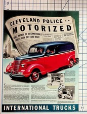 Cleveland Police Motorized International Trucks Ad Ephemera Vintage picture