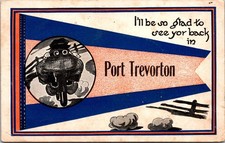 Port Trevorton Pennsylvania Pennant Motorcycle Postcard Posted 1913 picture
