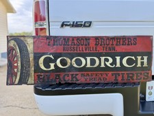 EARLY ANTIQUE GOODRICH ADVERTISING TIRE SIGN RUSSELLVILLE TENNESSEE EAST TN picture