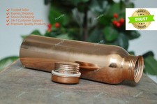 Indian Ayurveda 900ml Plain Copper Water Bottle For Health Benefits Spill Proof picture