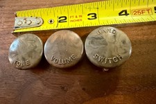Vintage 30's -40's Marbled Brown Push On Plastic Radio Knobs Spline Shaft - Wow picture