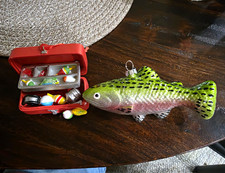 3 PC Fishing Themed Christmas Ornaments LOT FISH picture