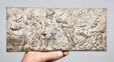 Antique Cast Iron Landing Of The Pilgrims AD 1620 Christopher Columbus Plaque picture