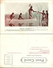 Vintage 1905 Native Americans in Canoe with Attire Series: Hiawatha Legends No 7 picture