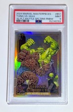 2024 Marvel Masterpieces '92 Platinum THING VS. HULK #BS1 Rainbow Parallel PSA 9 picture