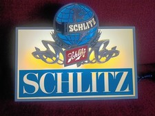 Vintage SCHLITZ 1970s Beer Lighted Back Bar Sign MCM LARGE 20