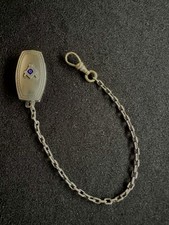 Vintage Art Deco Hickok Sterling Masonic Blue Enamel Beltogram Watch Fob Chain picture