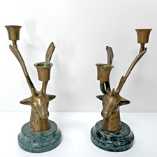 Pair of PETITES CHOSES Vintage Brass Deer Stag 9