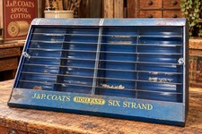 Vintage J&P Coats Metal Sewing Thread Spool Display Cabinet Organizer BoilFast picture