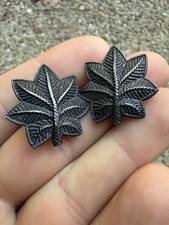 Vintage US ARMY USMC Lt. Colonel LtCol Rank Insignia Marked “SILVER” Pair picture