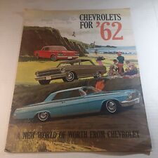 1962 CHEVROLET FOR 62 LARGE Sales Brochure Booklet Catalog Book Old 13X11 picture