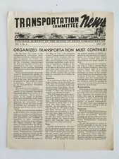 1945 antique OPA TRANSPORTATION NEWS car sharing autos gas ration WWII picture