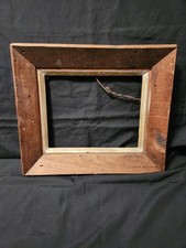 Vintage Primitive Rustic Wormwood Art Frame Painted Liner 9