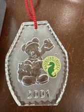 Waterford Crystal Disney Santa Mickey Christmas Ornament 2001 picture