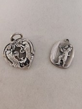 Vtg Sterling Silver Religious Medals St Christopher M Dee Jean & Heart TB 925 picture