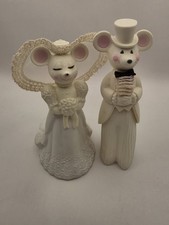 Vintage Mouse Bride & Groom Church Mice Avon Bottle Newlywed Love Lace Couple picture
