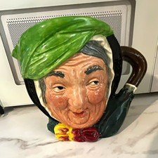 Vintage Royal Doulton Sairey Gamp Character Head Ceramic Mug, Painted Decorated picture