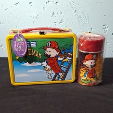 ​NOS 2002 PEZ Fireman Metal Lunchbox Set w/ Thermos & Tags - Bosley Boxes picture