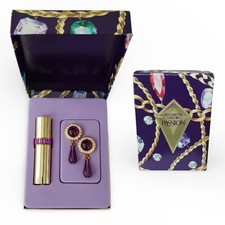 Vintage Elizabeth Taylor Passion Parfum Purse Spray Clip Earrings Gift Set picture