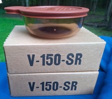 Pair Vtg Pyrex Visionware NOS V-150-RS Amber Grab-Its Factory Sealed Corelle picture