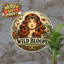 Glamorous Redhead Portrait Round Metal Sign Wall Art Decor Plaque 8x8 picture