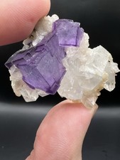 Yaogangxian Mine Purple Zoned Fluorite with Quartz - 10111 picture