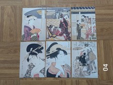 Lot of 6 Postcards Japanese Artist Kitagawa Utamaro picture