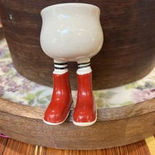 Vintage Carlton Walking Ware Lustre Pottery 1980 Red Wellington Boots Egg Cup picture