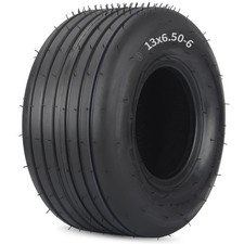 13x6.50-6 Tubeless Lawn Mower Tire, Riding Lawnmower Straight Rib Tread, 4 Ply picture