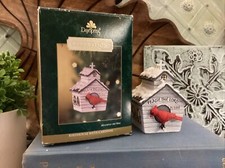 DaySpring Christmas Ornament Cardinal Birdhouse Church Religious Box picture