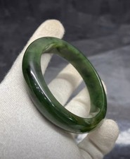 Handmade Nephrite Jade Bangle Top Jellewery Green Natural Stone picture