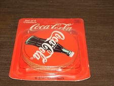 VINTAGE 1994 COCA COLA SET OF 6 PLASTIC/CORK DRINK COASTERS NEW OLD STOCK picture