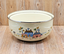 Metal Enamelware Nesting Mixing Bowls Set 2 Heartland International Farmhouse picture