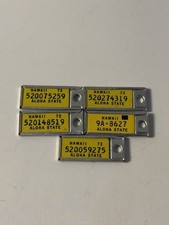 Lot 5 Vintage 1972 Hawaii DAV Mini License Plate Keychains Aloha State HI Tags⁠ picture