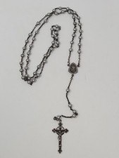 Vintage Sterling Silver Catholic Rosary Beads with Sterling Silver Crucifix/VGUC picture