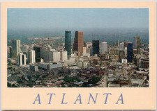 Atlanta GA Skyline Downtown Skyscrapers Cityscape Aerial View Postcard P-210 picture