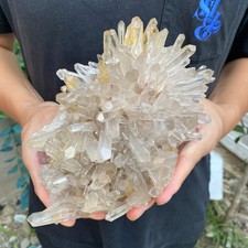 4.2lb Natural Clear White Quartz Crystal Cluster Rough Healing Specimen picture