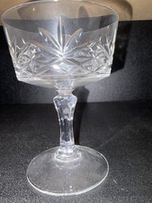 12 Vintage Cut Crystal Champagne Coupe Sherbet Glasses Leaf Starburst 5” picture