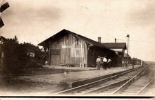 AT&SF Railroad Depot Ethel MO Missouri Macon County RPPC Photo Postcard COPY picture