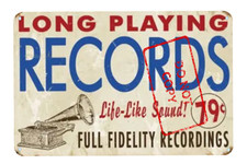 Long Playing Records Retro Record Player Advertisement 8x12 Aluminum Metal Sign picture
