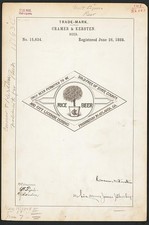 Photo:Atlanta Georgia 1888 Cramer Kersten Rice Beer Trademark Registration picture