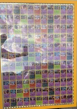 Pokemon Uncut HOLO Sheet Trick or Trade 2022 Mewtwo Mewtu Gengar Darkrai Mimikyu picture