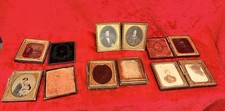 Antique Victorian Photo Lot 7 Portraits 5 Folding Cases Brass Mats Mother Child picture
