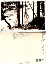 1927 Woman posing among Trees B+W Photo S0056 picture